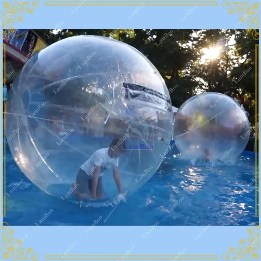 Новый 2 м прозрачный надувной водный прогулочный мяч коммерческое использование