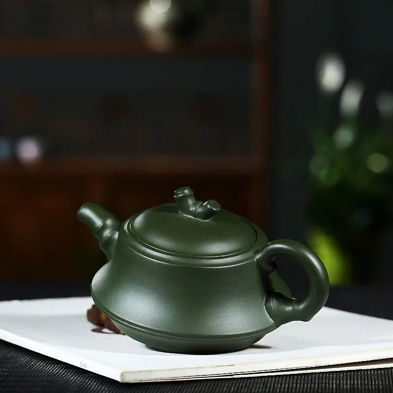 Чайник и чайник Teaware Ore Mine чистый ручной работы знаменитый семейный зеленый диагональный бамбуковый горшок завод прямые продажи
