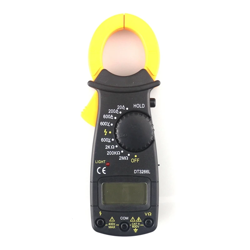 DT 3266L цифровой клещи мультиметр ЖК дисплей Ampermeter AC/DC Вольтметр ручной начиная Multi
