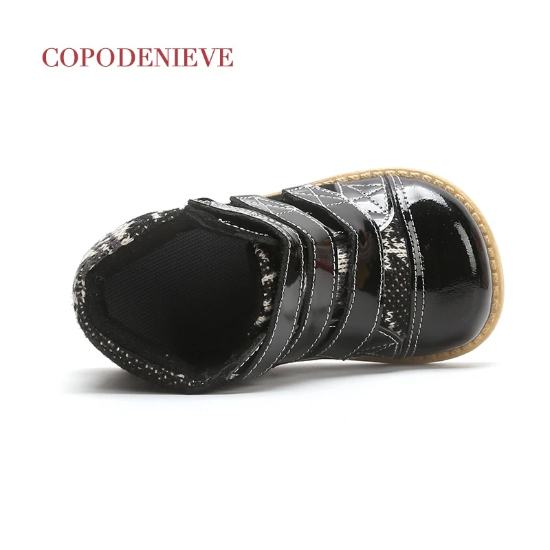 Зимние детские ботинки copodenevie из натуральной кожи Утепленная хлопковая обувь до