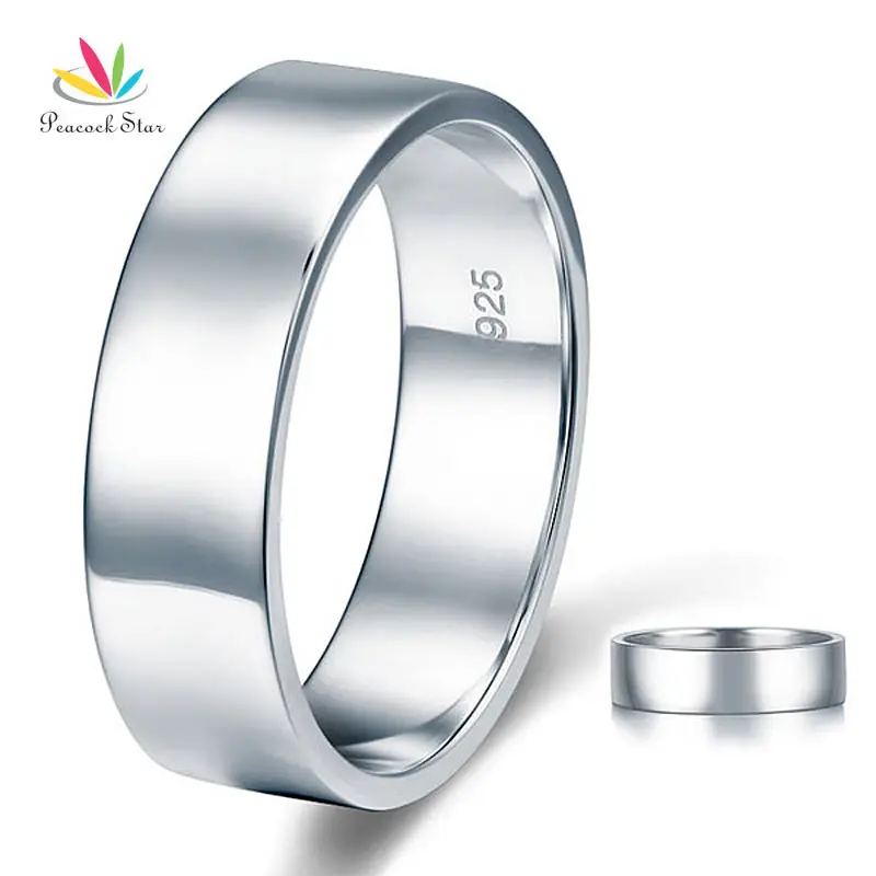 Павлин звезда полированный Для мужчин Твердые Стерлинг 925 Серебряное