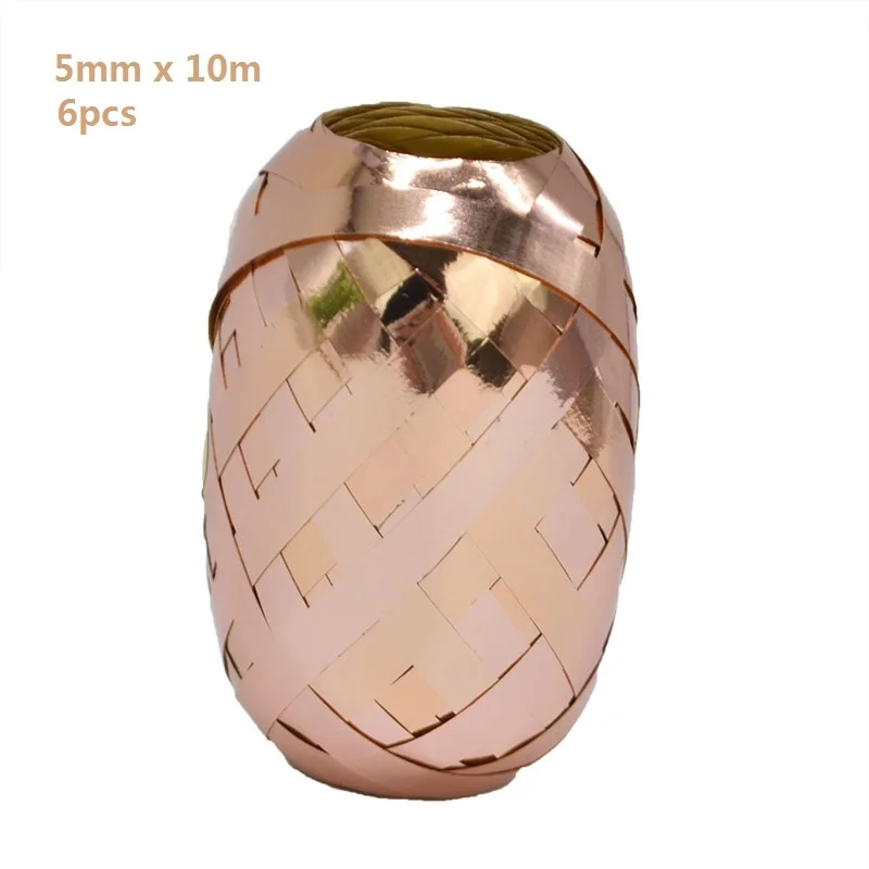B07-6PCS rose gold Шар цвета розового золота лента-лазер для вечерние украшения свадьбы День рождения вечерние аксессуары для воздушного шара фольга атласная упаковка кран - Цвет: B07-6PCS rose gold