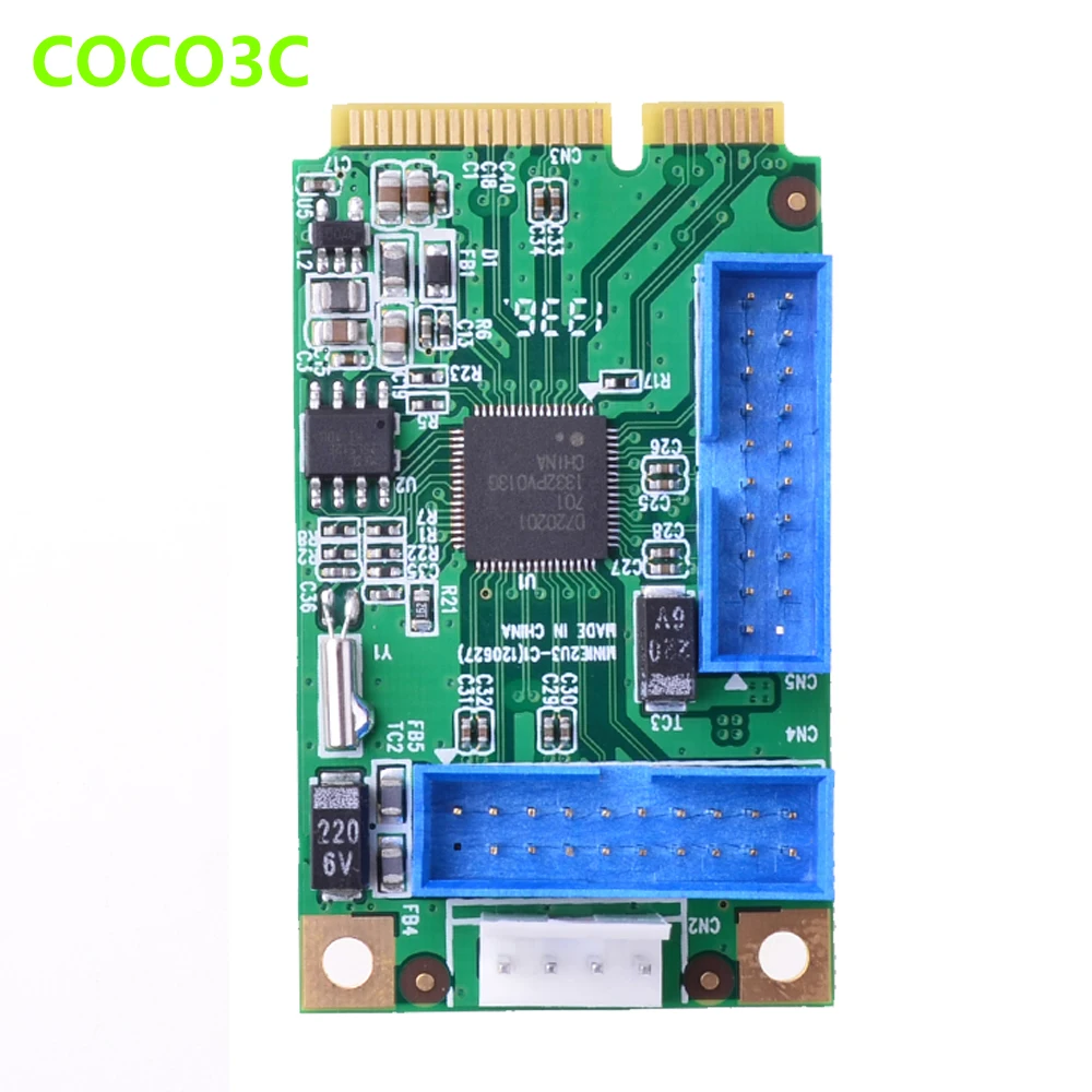 Мини PCIe на 4 порта USB 3 0 адаптер Mini PCI-e двойной 19Pin header + 19P разъем 2 USB3.0 кабель |