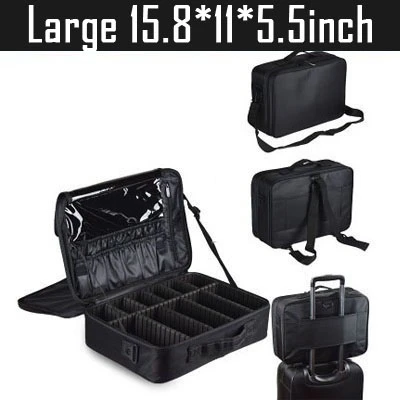 black large 3 layer2 Новинка, профессиональная косметичка, косметичка, органайзер для женщин, для путешествий, косметичка, большая вместительность, косметичка, чемоданы для макияжа - Цвет: black large 3 layer2