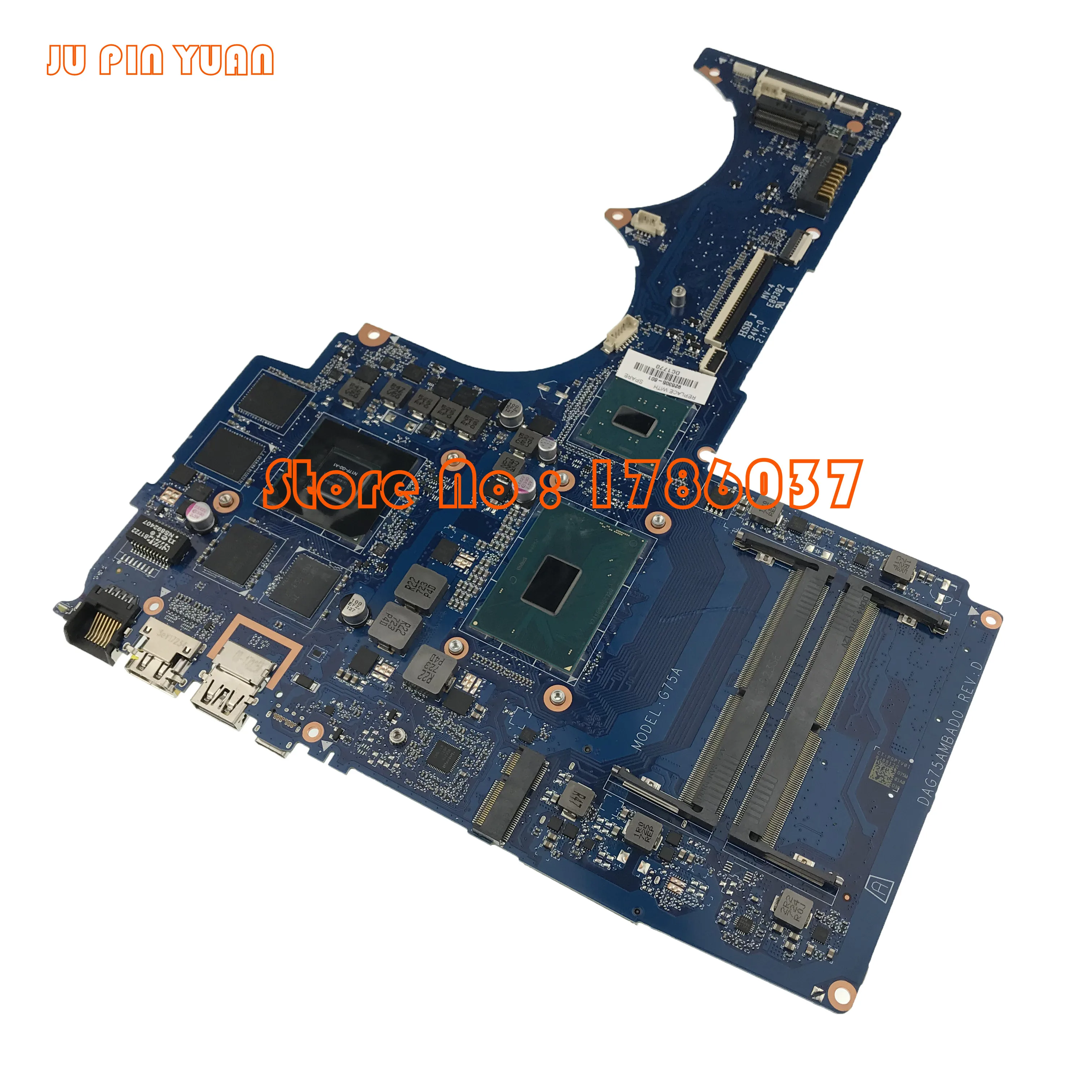 Ju pin yuan 926305-601 926305-001 G75A DAG75AMBAD0 для hp Pavilion 15-CB материнская плата для ноутбука GTX1050 4 Гб i7-7700 полностью протестирована