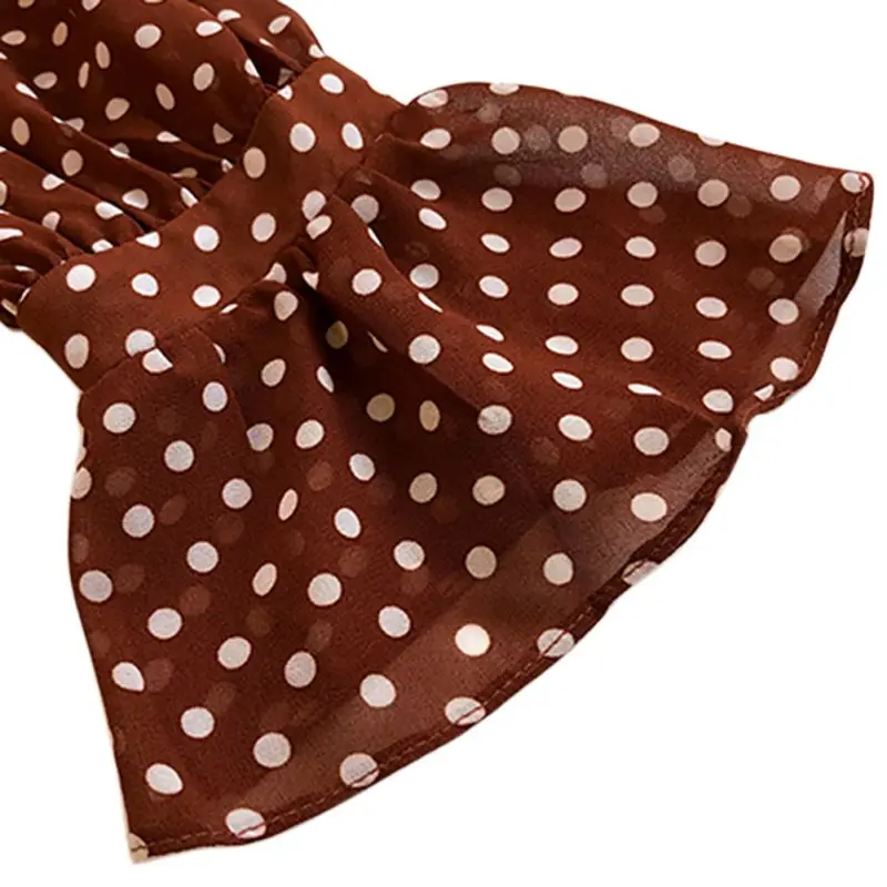 Рубашка в горошек с v образным вырезом и галстуком бабочкой 2018 женская рубашка