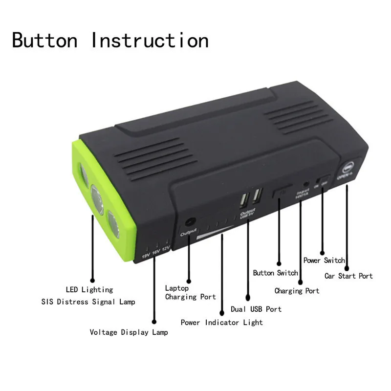 Пусковое устройство для автомобиля внешний аккумулятор источник питания 12 В