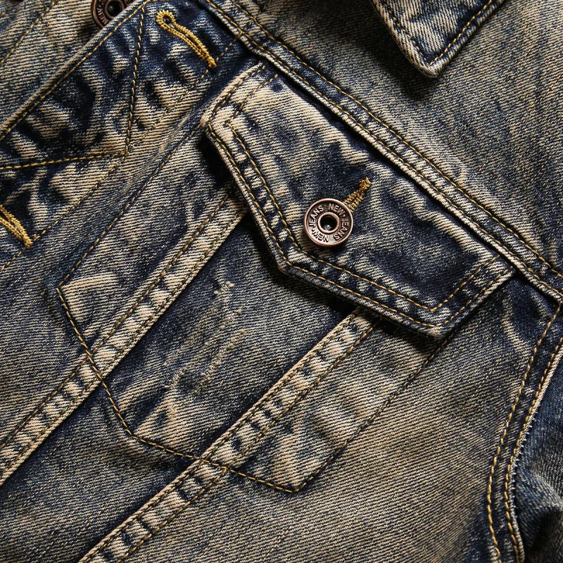 Мужская джинсовая куртка с классической вышивкой | одежда