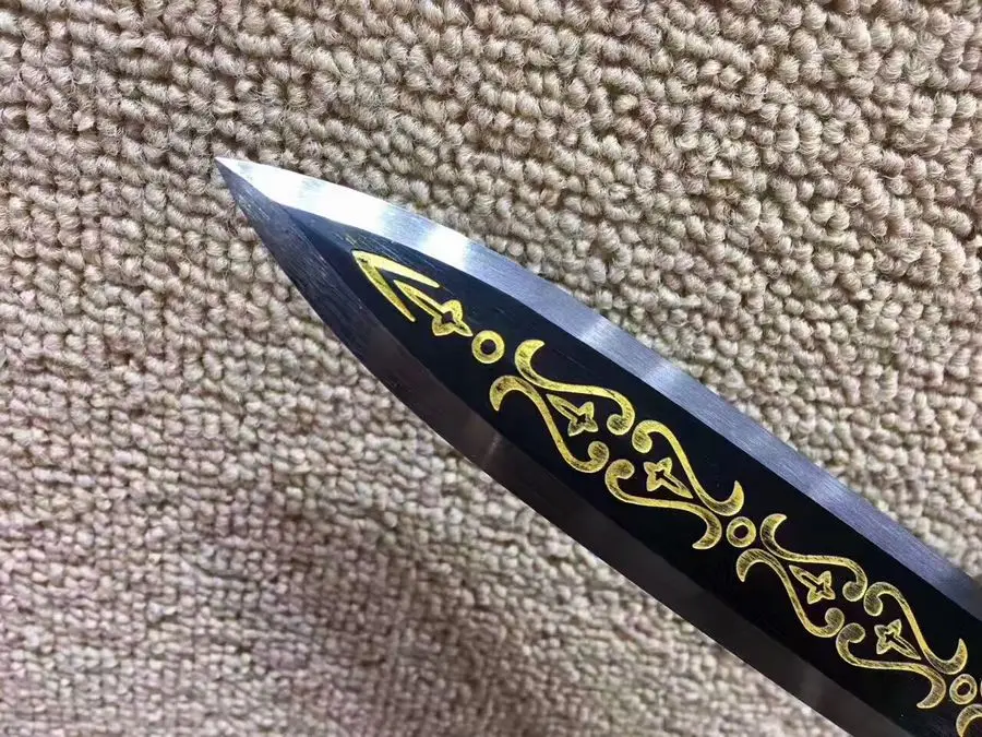 Full Tang Chinese Han Dynasty Sharp Battle Sword Hand Forging High Manganese Steel Blade Red Wood Scabbard | Дом и сад