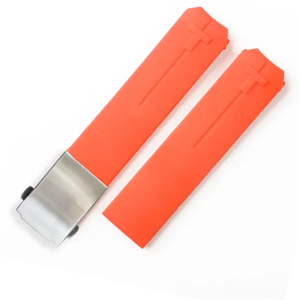 Orange silver 20mm Силиконовые ремешки для часов 20 мм 21 мм для Tissot T013 T047 резиновый оранжевый ремешок T-Sport ремешок водонепроницаемый T013420A T047420A - Цвет ремешка: Orange silver 20mm