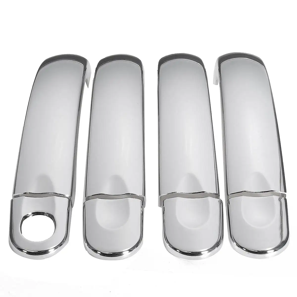 8 pcs with 1 hole Для VW Transporter T5 Caddy 2001-2013 8x/7x/6x Авто хромированная нержавеющая сталь Дверная ручка Накладка набор - Цвет: 8 pcs with 1 hole
