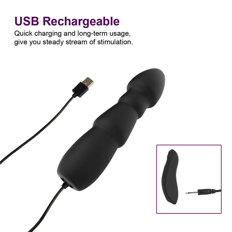 10 speeds Wireless Remote Charging Large Dildo Anal Plug Soft Prostate Massager Butt Vibrator Sex Toys for Men Women | Красота и