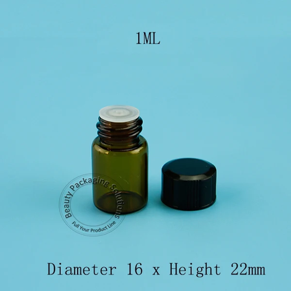 50 шт./лот Высококачественная 1 мл мини флакон-капельница из янтарного стекла 1/30