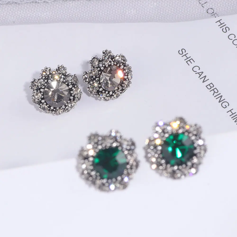 Новинка в винтажном стиле элегантное с украшением виде кристаллов Стразы Цветок