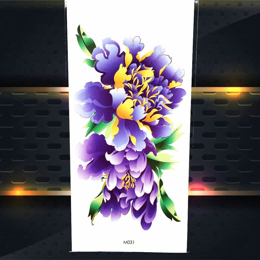 Акварельная синяя Водонепроницаемая временная татуировка наклейки поддельная