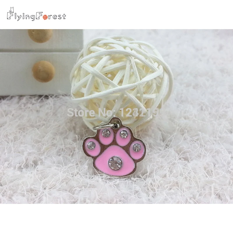 10 шт./лот Собака Кошка Pet Ошейник кулон горный хрусталь Цепочки и ожерелья