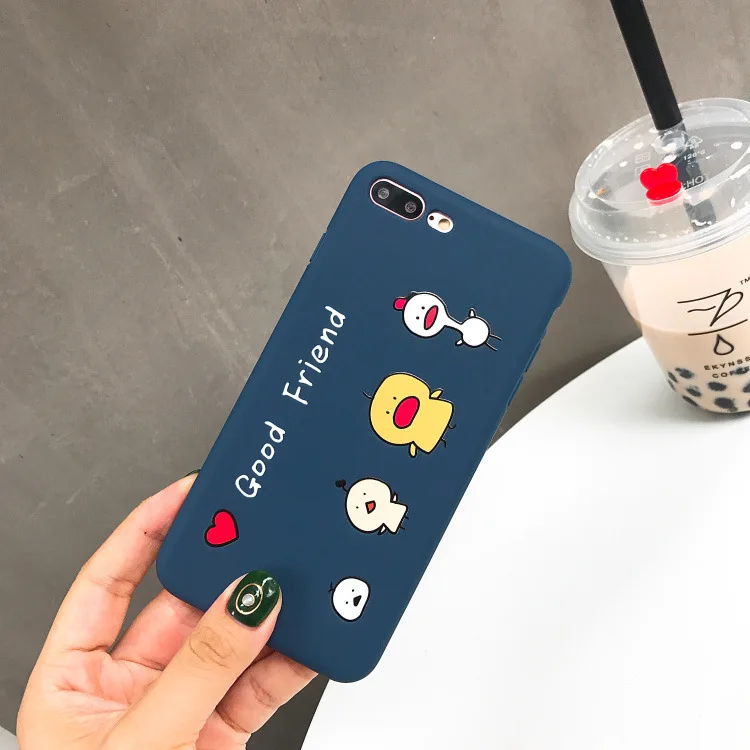 ТПУ милая пара мультфильм мягкий силиконовый чехол для телефона Apple iphoneX XS XR MAX 6 7 8
