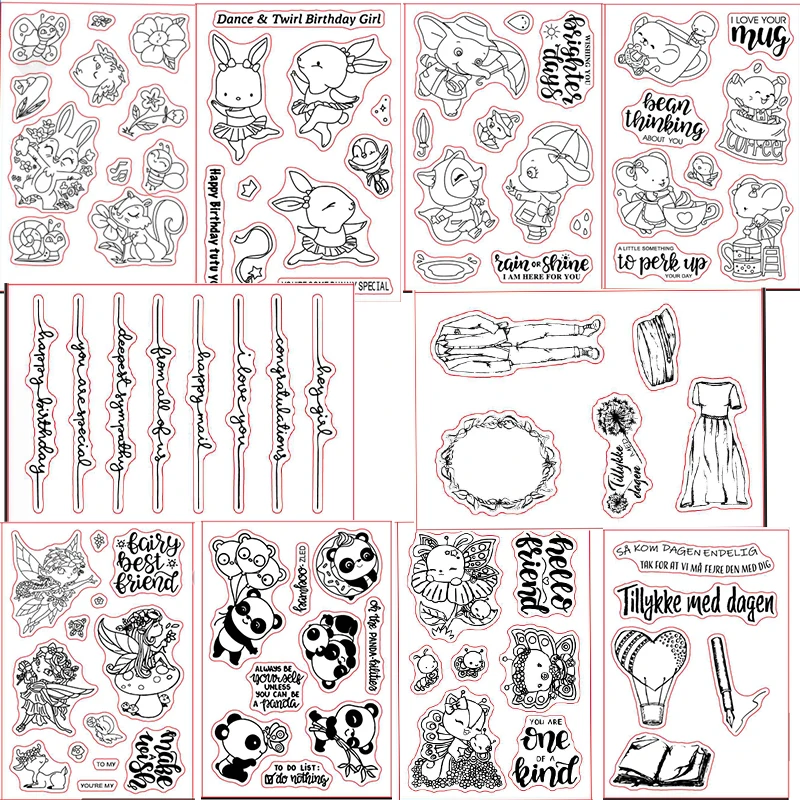 

Cute Animal Rabbit Transparent Clear Silicone Stamp Set for DIY Scrapbooking/ Card Making Decorative Clear Stamps