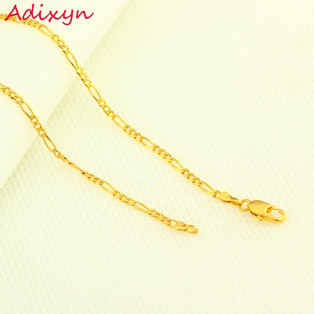 Новинка 2017 четыре размера золотые ожерелья золотого цвета цепочка Фигаро для