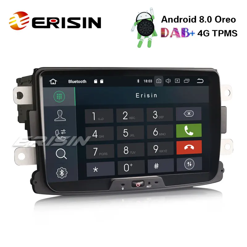 Erisin ES7829D 8 &quotAndroid 0 Автомобильная стерео система 4G TPMS DAB + OBD FM BT gps Navi для Renault Dacia Sandero
