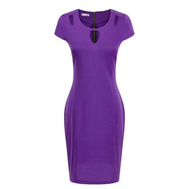 Женская Сексуальная Площади Шеи Карандаш Рукавов Полые Платья Работа Бизнес