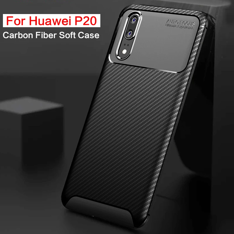 MAKAVO чехлы из углеродного волокна для Huawei P20 Lite чехол Мягкий матовый ТПУ