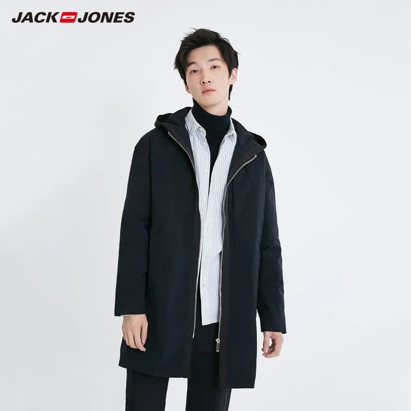Мужская парка с капюшоном JackJones длинная стеганая куртка стильная мужская одежда