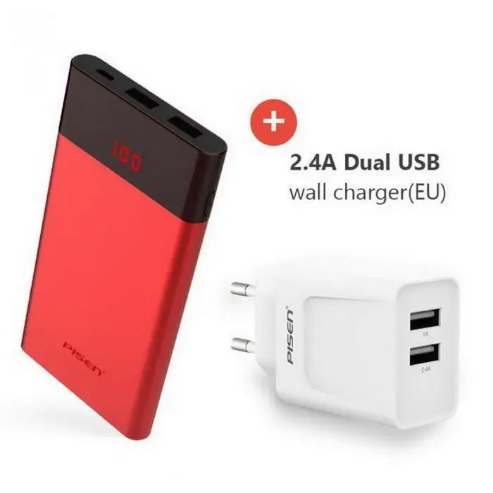 Портативный внешний аккумулятор 10000 мАч одиночный USB Micro ЖК дисплей зарядное