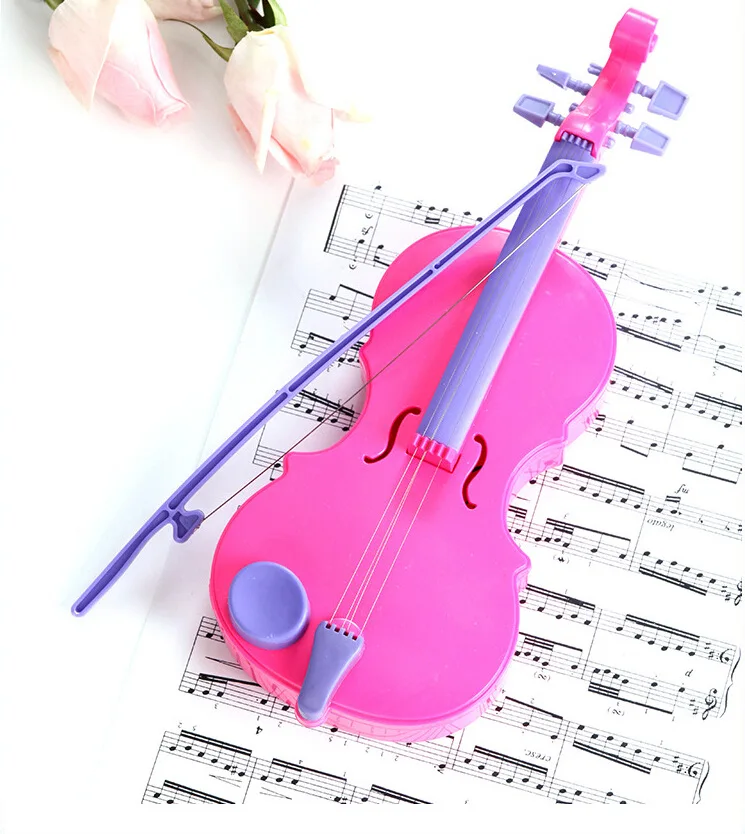 Пластиковая мини-скрипка с затягивающимся рисунком причудливая детская игрушка