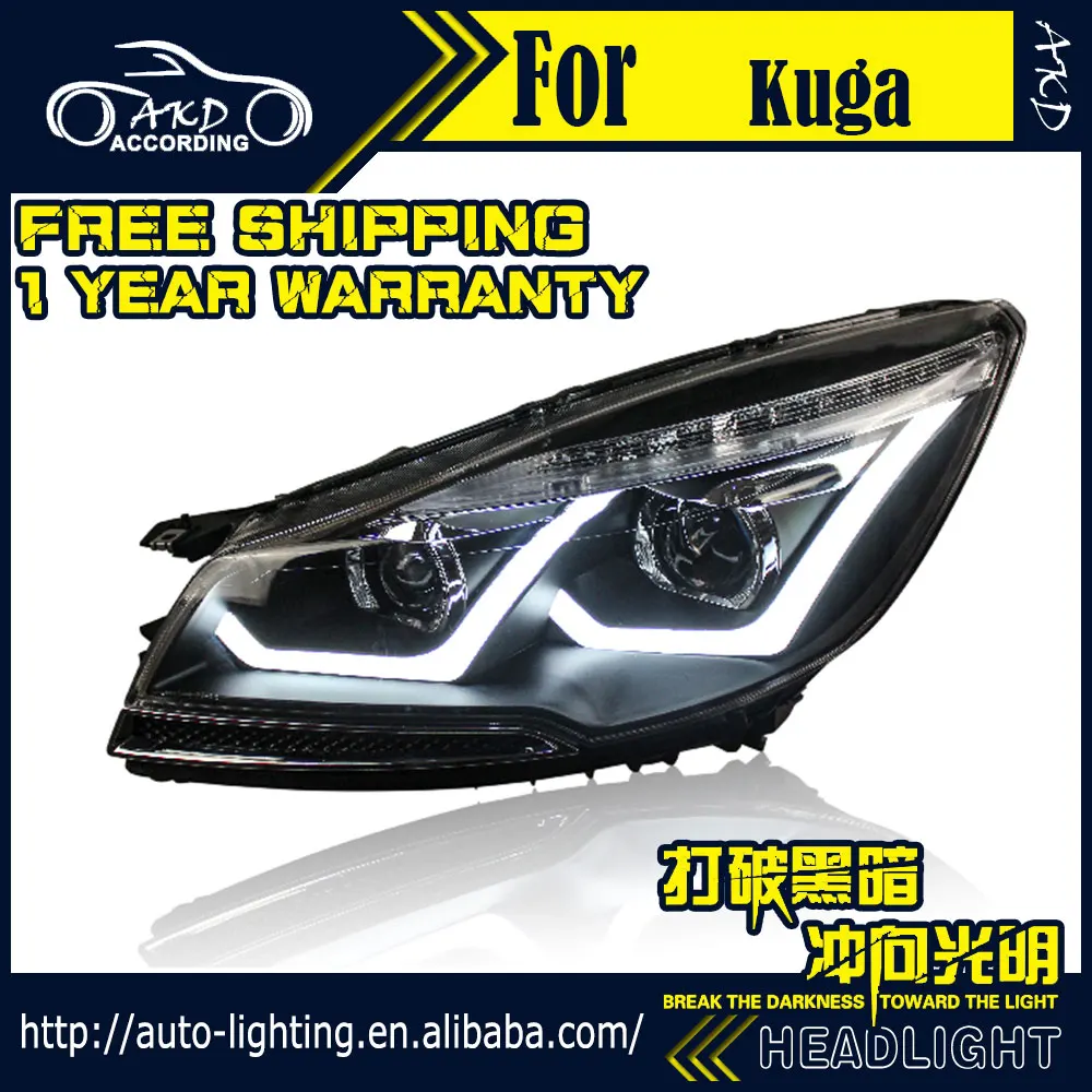 AKD автомобильный Стайлинг Головной фонарь для Ford Kuga фары- Escape светодиодный DRL D2H Hid Angel Eye сигнал Би ксеноновый луч
