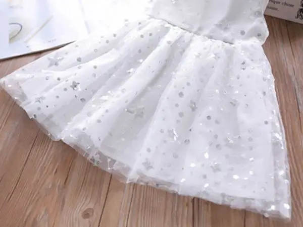 Roimyal Wholesale 2019 Summer girl fashion sequins five-pointed star dress gauze princess children's vest | Детская одежда и