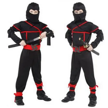 Новый костюм ниндзя для хэллоуивечерние мальчиков и девочек Детский воина Стелс