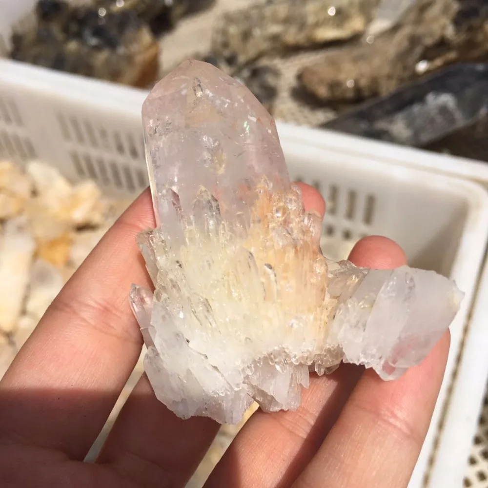 

Beautiful Natural Clear Quartz Crystal Cluster Point Mineral Specimen Healing