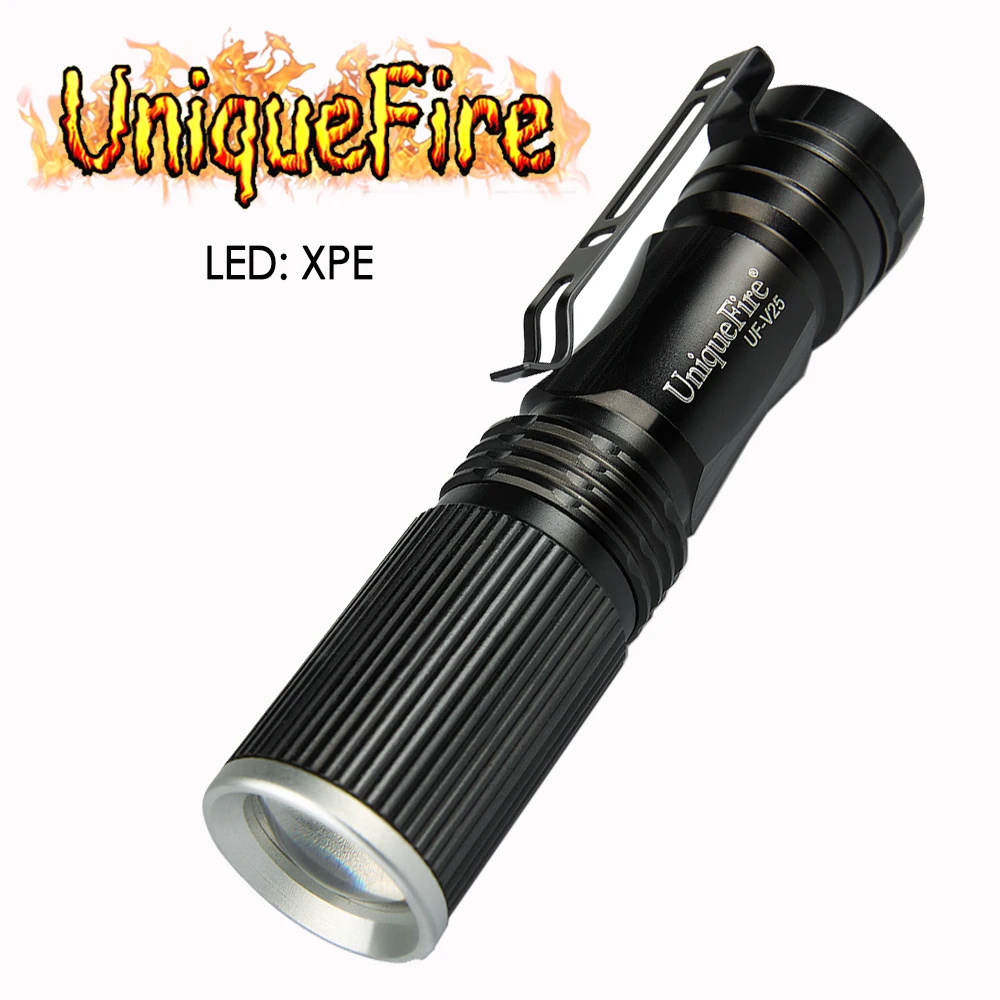 

Suitable For Cycling At Night Flashlight UniqueFire V25 XP-E LED 3W 240LM 3 Mode White Light+360 Degree Bike Clip