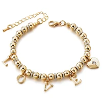 gold charm bracelets adjustable love jewelry fashion bracelet for women sbr190061