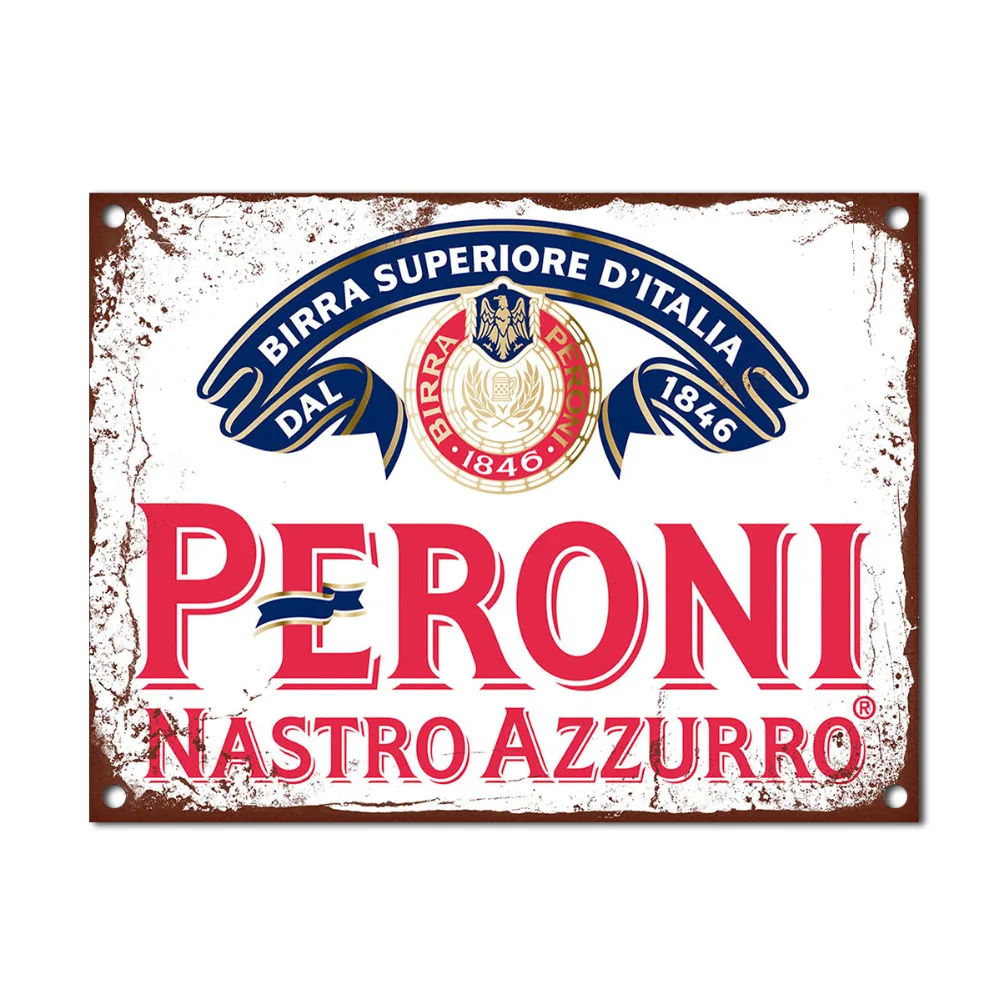 1 шт. металлический налет в винтажном ретро стиле Peroni пиво декоративный жестяной