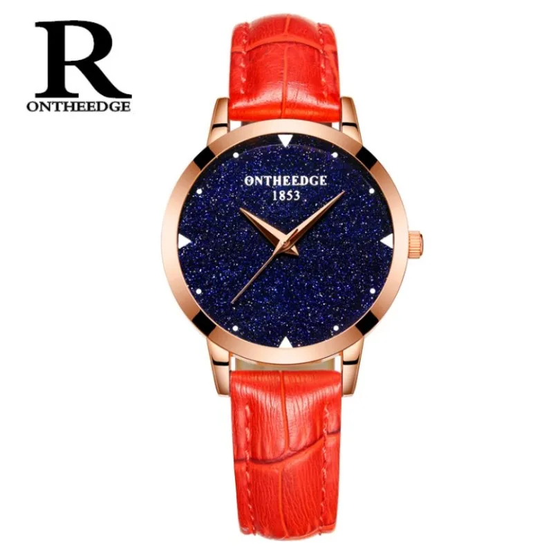 Женские модные часы с яркими звездами трендовые кожаным ремешком на руку