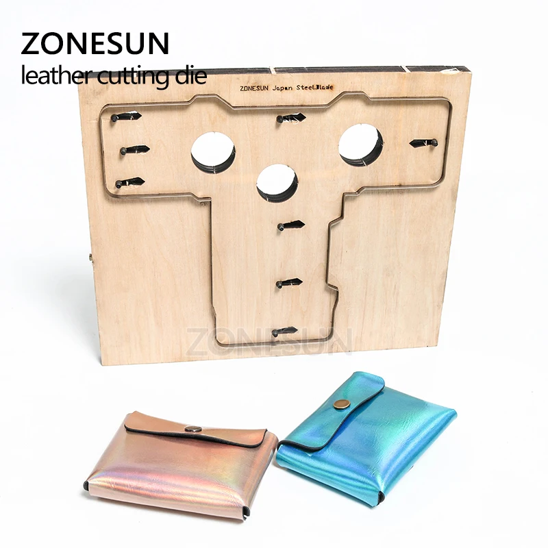ZONESUN Customized leather cutting die handicraft tool Double open coin purse pouch punch cutter mold DIY paper wallet cut |