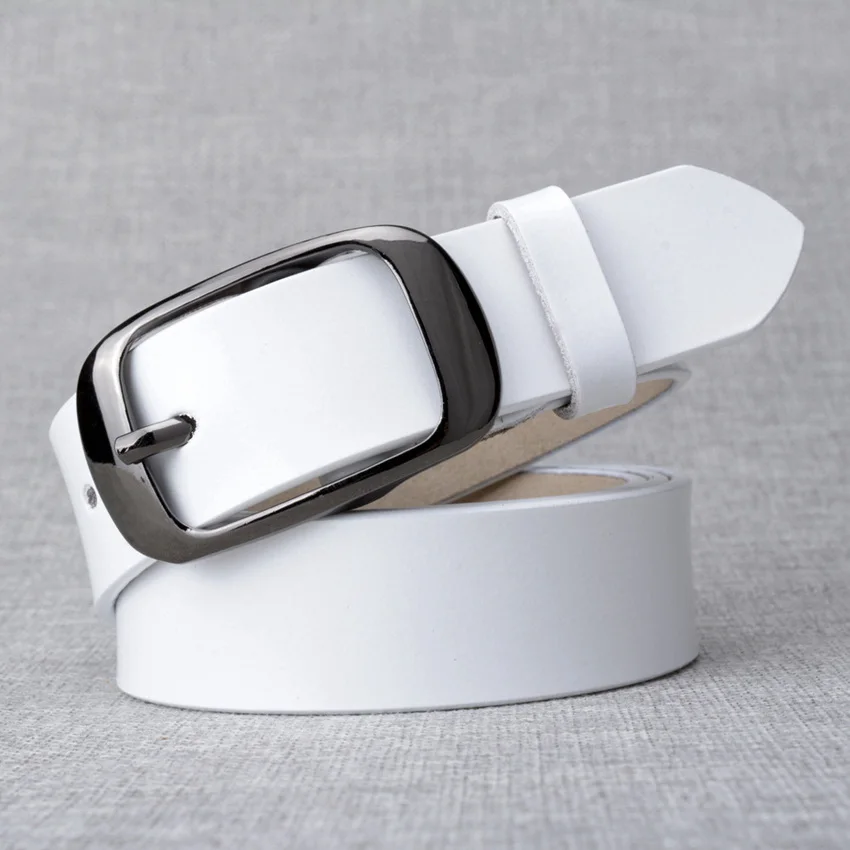 white black buckle Дизайнер, модные женские ремни из натуральной кожи, брендовые ремни, женский пояс, Черные пряжки, Необычные винтажные ремни для джинсов - Цвет: white black buckle