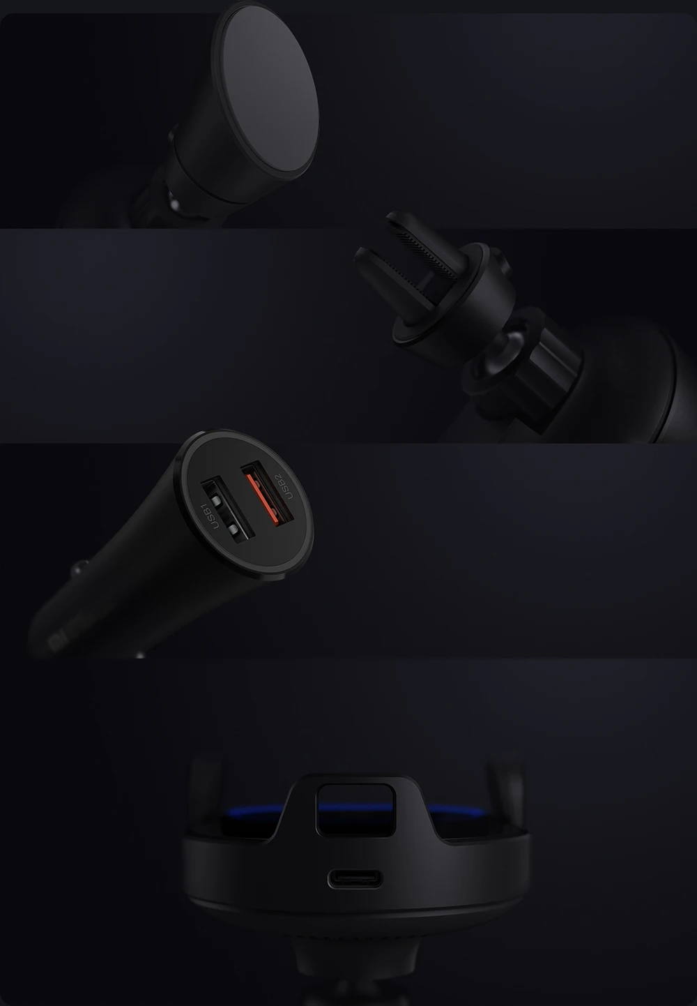 Xiaomi 20 W Беспроводной автомобиля Зарядное устройство Max Электрический авто Pinch 2.5D Стекло кольцо Горит для Беспроводной зарядное устройство