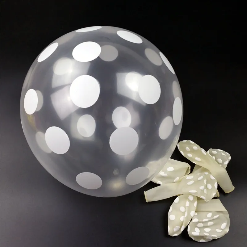

12 Inch Transparent balloon 50pcs/lot Latex balloon Mixed color Polka Dots Balloon Party Decoration Free Shipping