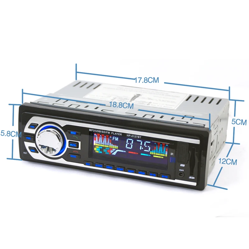 Автомобиль Радио панель Bluetooth с подарком 1-Din стерео FM USB/SD разъемом подачи внешнего сигнала AUX MP3 плеер в тире передатчик
