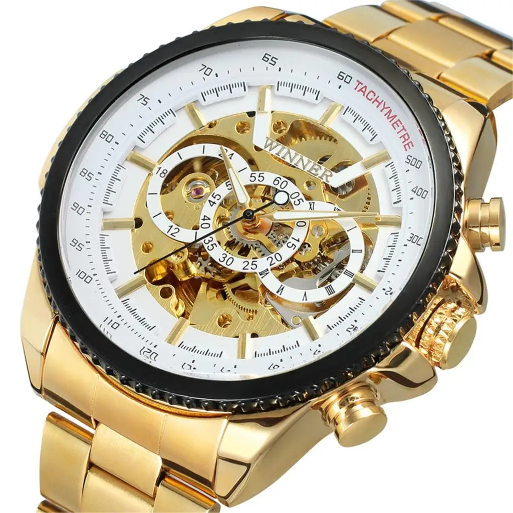 Новые лучшие брендовые роскошные Стильные Классические мужские золотые часы