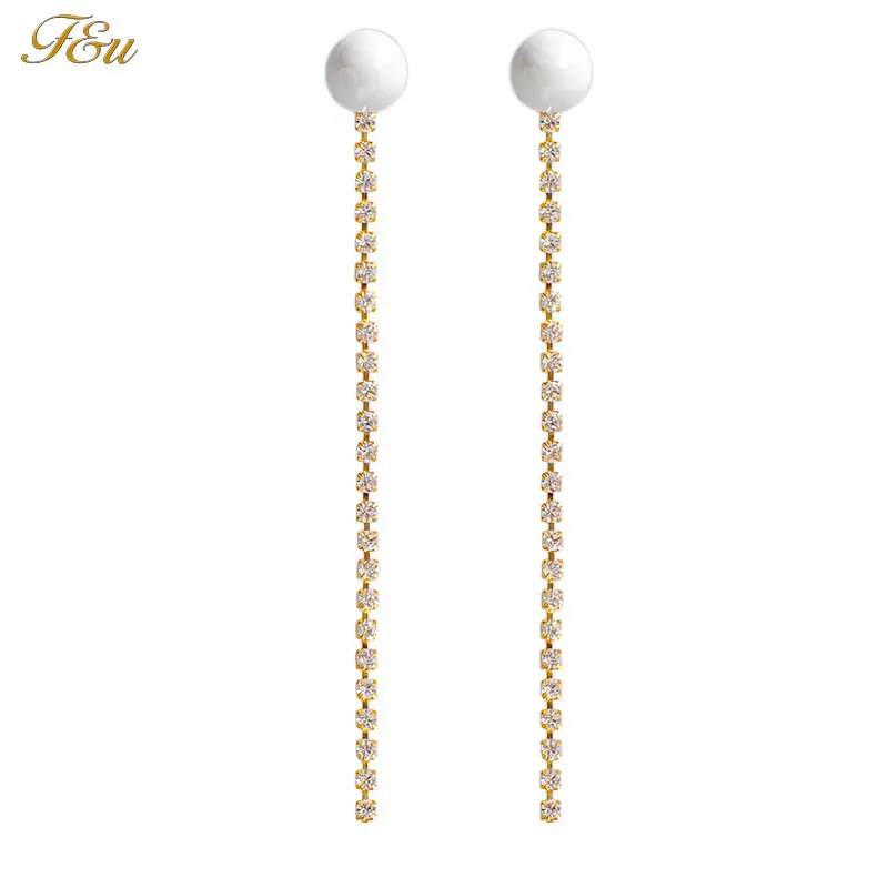 F & U дешевые оптовые Висячие модные дизайнерские длинные серьги с кисточками для