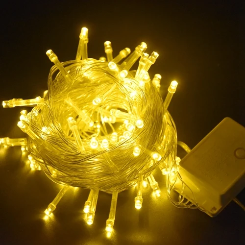 Фея светильник s 10 м 100LED строка светильник 110V 220V рождественских каникул гирлянда светильник s для дома вечерние Свадебные Рождественские украшения - Испускаемый цвет: Warm White