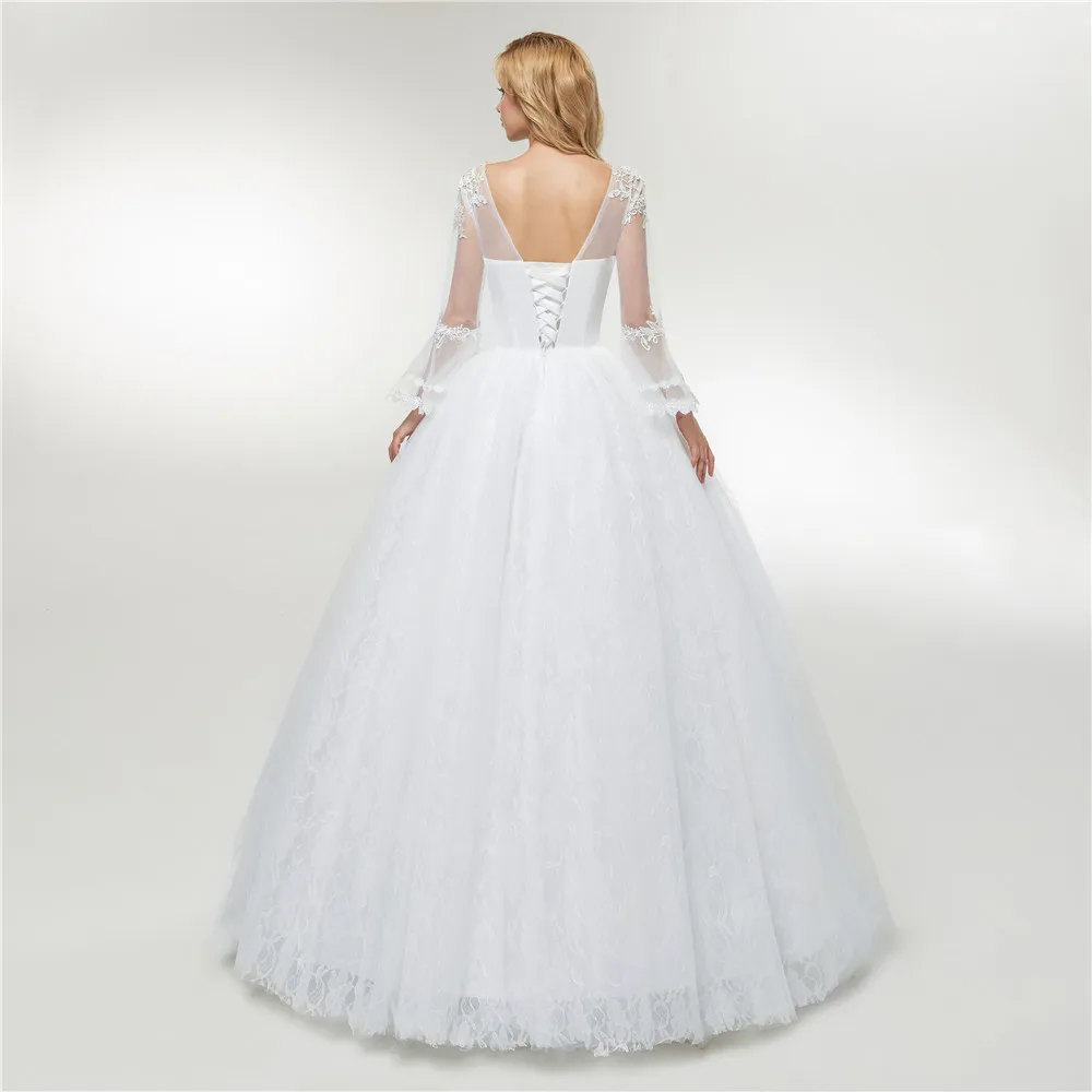 Fansmile/ тюлевые кружевные бальные платья Vestido De Noiva, свадебное платье на заказ, большие размеры, свадебные FSM-422F