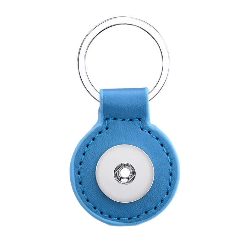 Новинка PJ8010 круглые цветные защелкивающиеся брелоки из натуральной кожи простой