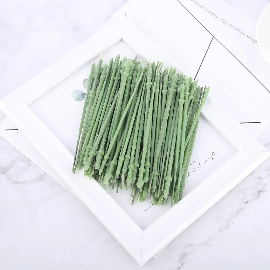 light green flowers Искусственные пластиковые ствол гортензии аксессуары зеленый цветок полюс DIY ремесло украшения для розовые цветы пиона организовать 15 шт - Цвет: light green flowers