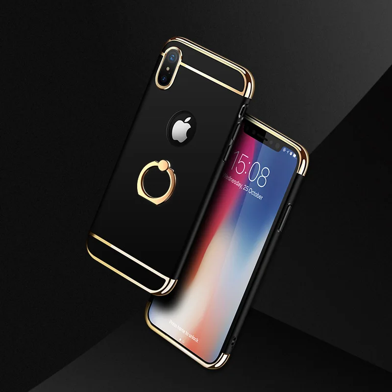 Three-piece splicing mobile copy capinha coque cover case For iPhone XS Xr PC hard shell Max 7 8 Plus F12 |