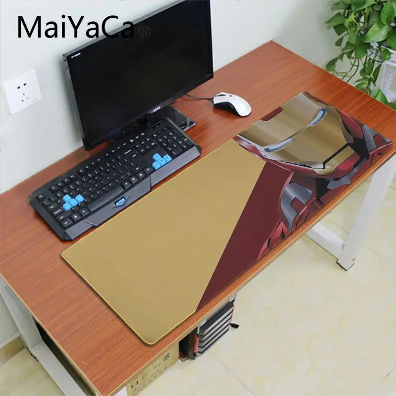 Lock Edge 30X70cm Maiyaca Железный человек противоскользящие прочные резиновые компьютерные коврики настольная клавиатура Коврик для мыши 700x300 мм геймер большой Офисный Компьютерный стол коврик - Цвет: Lock Edge 30X70cm